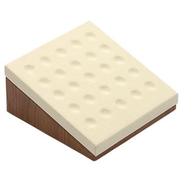 Imagem de UxicRuya Bandeja de Balcão de Joias, Bandeja de Anel Inclinada Multifuncional, Suporte de Exposição de Joias para Lojas de Acessórios, Bege