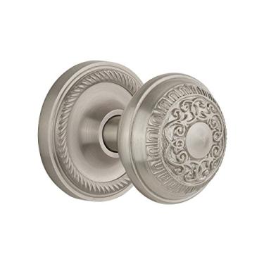 Imagem de Nostalgic Warehouse Roseta de corda com puxador de ovo e dardo, passagem – 6 cm, níquel acetinado