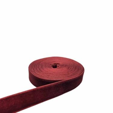 Imagem de Fita de veludo bordô para decoração de guirlanda de Natal, ornamentos artesanais artesanais para embrulho de presente e fabricação de laços (vinho, 1,5 a 5 jardas)