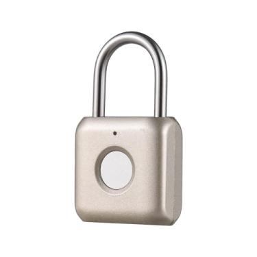 Imagem de Tomvorks Bloqueio Biométrico de Impressões Digitais, IPX2 WaterTight, 20 Impressões Digitais, Desbloqueio Rápido, Portátil para a Porta do Armazém de Bagagem de Bicicleta Esportiva de (Prata)