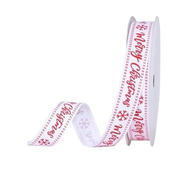 Imagem de YAMA Fita personalizada de algodão Merry Christmas 10 metros, fitas de Natal naturais para embrulhar o cabelo, artesanato, fazer laços