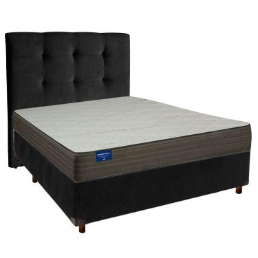 Imagem de Cama + Box Preto E Colchão D33 Casal - Orthotech Inducol + Cabeceira