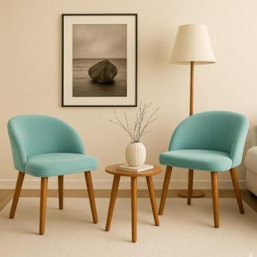 Imagem de Kit 2 Cadeiras Pétala Slim Decorativa Tecido Veludo Pés Palito, TIFFAN
