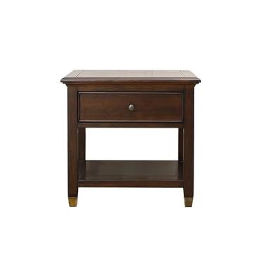 Imagem de Mesa de canto sofá armário lateral mesa de cabeceira de madeira quarto sala de estar armário de armazenamento sofá mesa lateral
