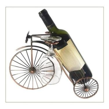 Imagem de Suporte Para Vinho Em Formato De Bike | DecoraçãO De Mesa E Adega | Feito Em AçO | Presente Criativo Para Ciclistas E Amantes De Vinho