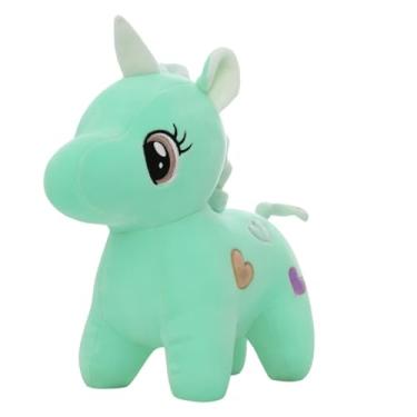 Imagem de Unicórnio de Pelúcia 34cm Cores Sortidas – Brinquedo Infantil Macio e Decorativo (VERDE)