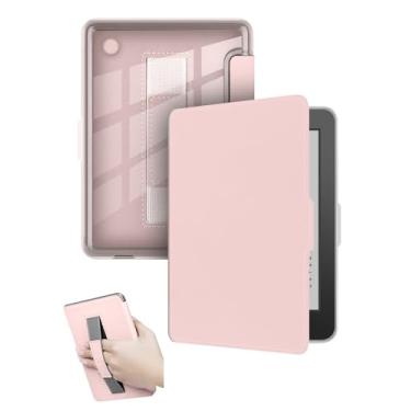 Imagem de Capa para eReader Kobo Clara Color/Clara BW/Clara 2E eReader de 15 cm com alça de pulso e hibernar/despertar automático, à prova de choque e resistente a arranhões (rosa)
