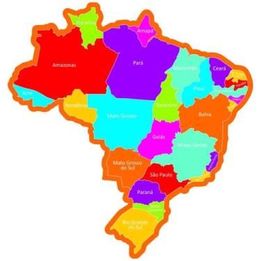 Imagem de Brinquedo Quebra Cabeça Mapa Brasil Regiões De Madeira Grande Infantil