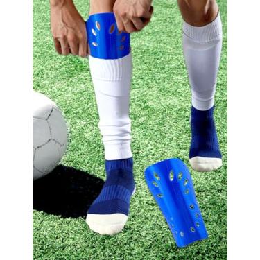 Imagem de 2 pares de caneleiras de futebol, 16 × 10 cm respiráveis para jogos de futebol masculino e feminino