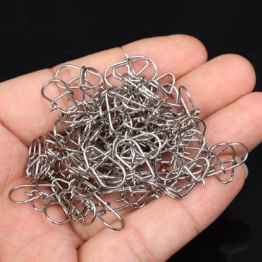 Imagem de 100 peças de pressão de pesca de aço inoxidável - acessórios de clipe de pressão com gancho para barril giratório isca anzol, ferramenta de pesca, 1,5 cm