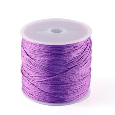 Imagem de 109 jardas 0,8 mm cordão de contas de nylon chinês cordão trançado de macramê trançado fio de contas para pulseiras da amizade, joias, artesanato, suprimentos roxo