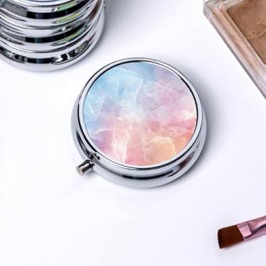 Imagem de Caixas de joias decorativas de metal de grade única de 3 grades redondas de armazenamento, caixa de joias, mini caixa dobrável portátil para mulheres, amigas, mulheres, aniversário, amizade, Natal