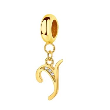 Imagem de 1 peça de berloque de prata elegante para mulheres, faça você mesmo, fabricação de joias e roupa diária combinando para mulheres, presente para mãe (Y)