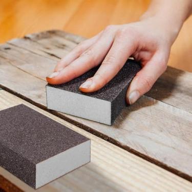Imagem de Esponja de lixar bloco, lavável e reutilizável para vidros de metal de drywall de madeira grosseira/média/fina/superfina em gramatura 80