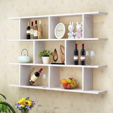 Imagem de Prateleira MDF Branco 90x100x18cm Ideal para Sala, Quarto e Escritório
