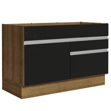 Imagem de Balcão Gabinete De Pia 120 X 60 Cm 1 Porta 2 Gavetas Rustic