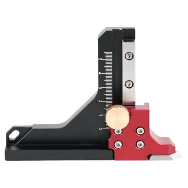 Imagem de Milageto Esquadro de madeira com medidor de altura e profundidade para medição de profundidade em ranhuras.