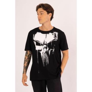 Imagem de Camiseta O Justiceiro Skull 2 - Piticas, P, Preto, Unissex