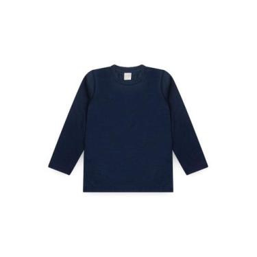 Imagem de Camiseta Inverno Menino Marinho Manga Longa em Meia Malha - Molekada, 