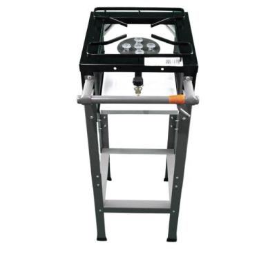 Imagem de Fogao Industrial 1 Boca 5 Caulim Registro Mangueira Pé Preto - Albasan