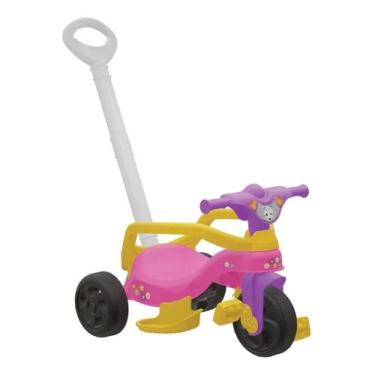 Imagem de Triciclo Motoquinha Infantil Rosa Completo Empurrador Gala, Rosa, Enca
