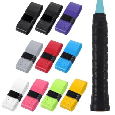 Imagem de guduling 10 peças de fita de aderência de badminton, aderência antiderrapante de poliuretano para badminton, fita adesiva com sensação seca, absorção de suor, alça confortável para tênis, badmintons