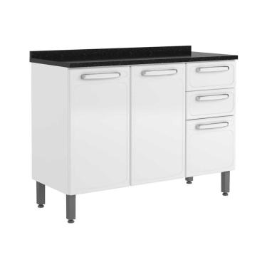 Imagem de Balcão De Aço Tampo 3 Portas 2gav Branco Evidence Bertolini Branco