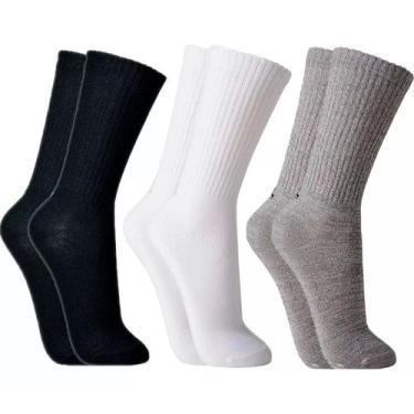 Imagem de Kit 3 Pares Meias Lupo Cano Alto Longo Masculina Feminina Algodão Calc