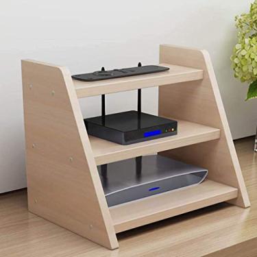 Imagem de Prateleiras flutuantes, placa de alta densidade, sem perfuração, armário de TV moderno montado na parede com espaço de armazenamento de sala de estar usado para monitor/laptop/impressora de TV/caixa