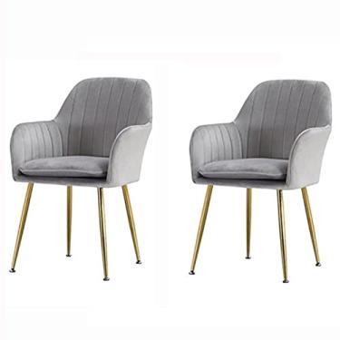Imagem de Cadeira de jantar, cozinha, sala de jantar, móveis, cadeiras de jantar, conjunto de 2 pernas de metal, cadeiras de sala de estar, cadeiras modernas de veludo para sala de cozinha, cadeiras estofadas