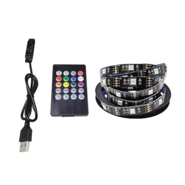 Imagem de Fita Led Rgb 5050 Sensor De Som E Musica Blacklight Tv 2 Mts