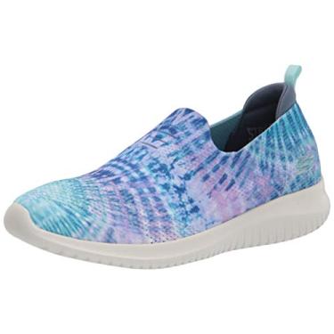 Imagem de Skechers Tênis Ultra Flex Feminino, Blmt = azul multi, 9.5 Wide
