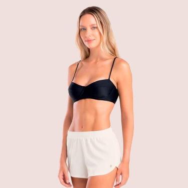 Imagem de Shorts Feminino She Verão Liso Básico Com Elástico No Cós, Off white, 