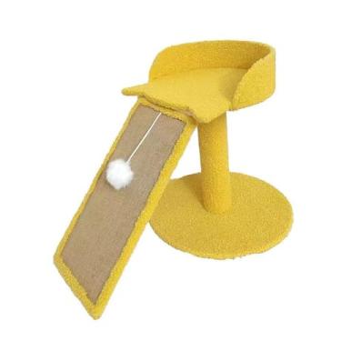 Imagem de Ｂｅｓｇａ Torre de gatinho em árvore de gatos com condomínio de brinquedo pendurado moderno sisal gato scratcher com tábua de arranhão para gatos internos em, Amarelo