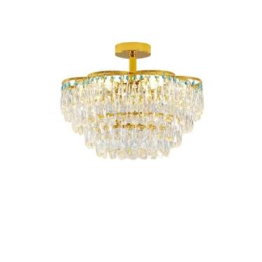 Imagem de Lustre moderno italiano de luxo com cristais - Pendente ideal para sala de estar, restaurante de alto padrão e quarto | Zhongshan Lighting (50cm)