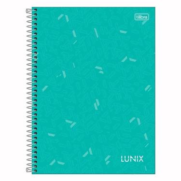 Imagem de Caderno Espiral Universitário Capa Dura A4 10 Matérias 160 Folhas Lunix Tilibra Verde Agua
