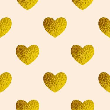 Imagem de Papel De Parede Adesivo Coração Dourado Teen Quarto  1m - DELIQUADROS