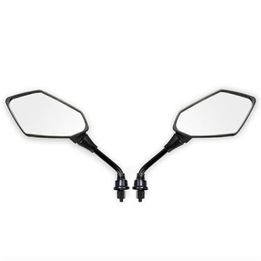 Imagem de Coolboyer Espelhos retrovisores universais para motocicletas M8 M10 espelhos de segurança convexos espelhos laterais retrovisores de motocicleta ATV UTV acessórios de scooter (8 mm)