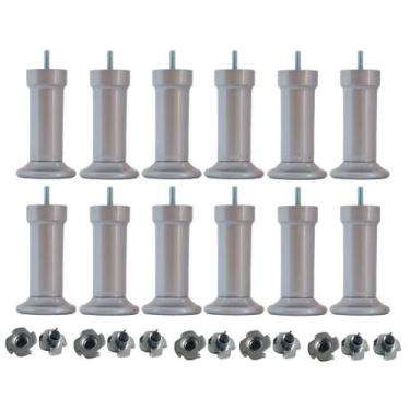 Imagem de 12 Pés Varian Cinza C/ Porcas Para Cama Box ou Baú Casal Queen ou King