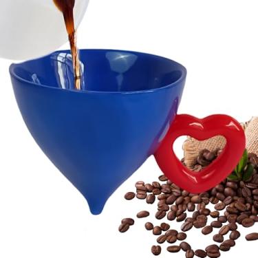 Imagem de Caneca Decorativa | 120ml Pega Em Coração Formato Cónico - Canecas Divertidas Pequenas Para Bebidas - Para Mulheres Meninas Aniversário Dos Namorados Casa Escritório Viagem