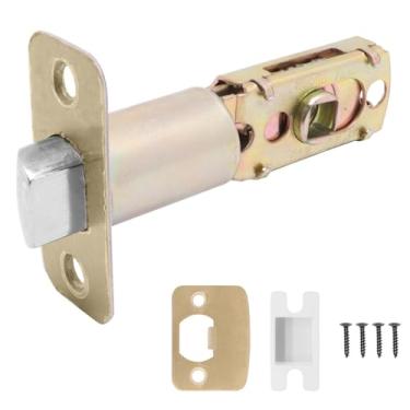 Imagem de BENLIUDH Trava de porta ajustável 2-3/20.3 cm (60 mm) ou 2-3/10.2 cm (70 mm), peças de substituição de fechadura de porta com ângulo de giro de 45°, peças de maçaneta de portas com placa de ataque de