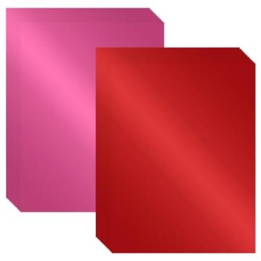 Imagem de 24 folhas de papel-cartão metálico para dia dos namorados, 21,5 x 28 cm, 41,7 kg de espessura, ouro rosa e vermelho, papel espelhado brilhante para artesanato, scrapbook, convites para fazer cartões