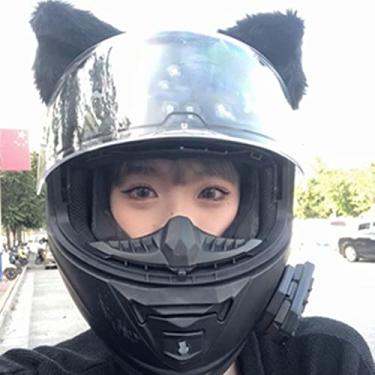 Imagem de aqxreight 2 Peças de Orelhas de Gato de Pelúcia Acessórios de Capacete Fofos para Capacete de Esqui de Motocicleta de Snowboard Sua Aparência é Elegante e Feita de Decoração (aqxr