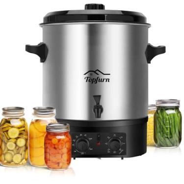 Imagem de Topfurn Enlatador Elétrico De Banho-Maria 24,5 Qt Com Temperatura E Temporizador Ajustáveis - Digital Para Conservas Caseiras, Potes Conserva, Cozimento Lento, Seguras (Potes Fogões)