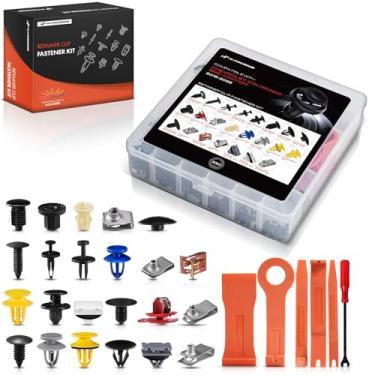 Imagem de A-Premium 230 peças (tipo 18) clipes de retentor de carro compatíveis com Chevrolet Colorado e GMC Canyon 2015-2022 para-choque para-choque guarnição porta guarnição auto pino plástico rebite conjunto