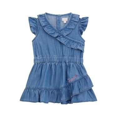 Imagem de GUESS Vestido jeans Lyocell sem mangas para meninas, Magic Summer Blue Wash, 7 Anos