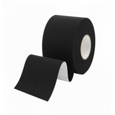Imagem de Bandagem Elástica Adesiva 5m x 2,5cm Fita Kinesiológica para Fisoterapia Suporte Muscular e Reabilitação Esportiva (Preto)