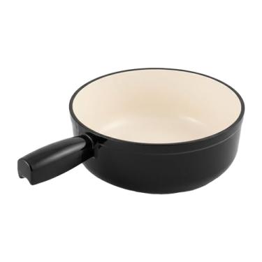 Imagem de Swissmar Panela de fondue de queijo de ferro fundido esmaltado Lugano (preto metálico, 2L/2Q)