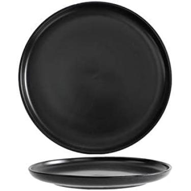 Imagem de Estilo Criativo Nórdico Steak Jantar Prato De Cerâmica Utensílios De Mesa Ocidentais Prato Doméstico Prato De Sobremesa Prato De Café Da Manhã Salada Prato De Pizza,Preto,10 Polegadas,YUYANAIAI
