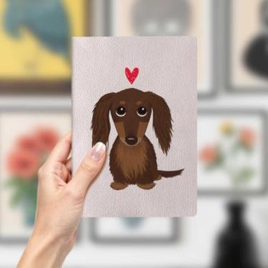 Imagem de Caderno de couro para cães, caderno A5 para anotações no escritório, agenda de 21 x 14,7 cm, agenda, diário de viagem, artigos para cães, presentes para amantes de cães 7